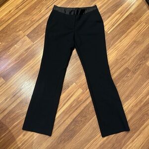 Zara Black straight leg trousers with leather waistband